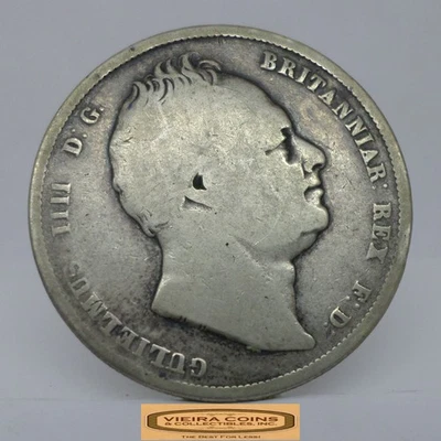 Media corona de plata Gran Bretaña 1837 - #C52419NQ Foto 1 de 2