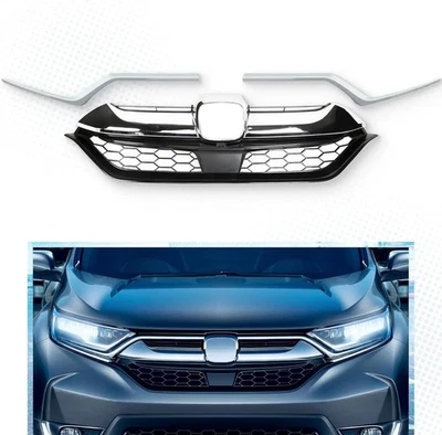 For 2017-2019 Honda CRV CR-V Front Bumper Grille Grill w/Headlight Eyelid Trims Foto 1 de 4