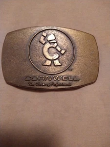 Cornwell Tools Brass Belt Buckle The Choice of Professionals 1970s Vintage - Picture 1 of 6