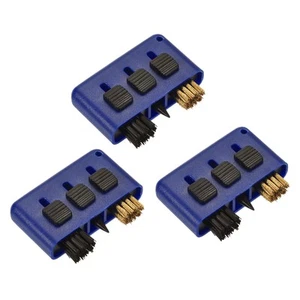 3er Pack Golfschlägerbürste - Golfschläger Rillenreiniger 3 in 1 Borstenkopf blau - Bild 1 von 5