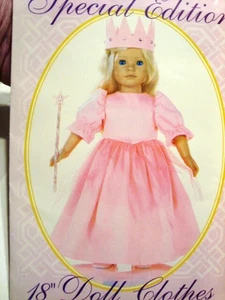 Vestido de Colección SIN CORTAR VOGUE Princesa MUÑECA Patrón 822 18" AMG HEIDI OTT Talla - Imagen 1 de 3
