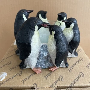 Vintage Continental Creations Penguin Circle 2004 Votive Candle Holder P820 - Picture 1 of 7