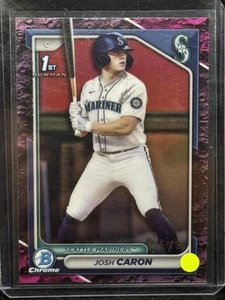 2024 Bowman Draft #BDC-155 Josh Caron cromo fucsia refractor lunar #/199 - Imagen 1 de 2