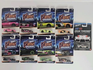 Hot Wheels 2024 Neon Speeders Complete Set Of 8 Series 3 + '20 Toyota GR Supra - Picture 1 of 10