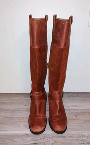 Lucky Brand Womens Riding Boots Kailan Leather Closed Toe Knee High Size 7M Rye - Picture 1 of 14