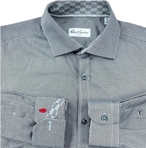 Camisa Robert Graham Hombre 17 43 Gris Abotonada Manchada Puño Abatible Disco Adulto XL - Imagen 1 de 10