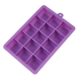 Large Mould Mold Giant DIY Maker 15 Grids Silicone Ice Cube Tray Square Mould - Picture 1 of 9