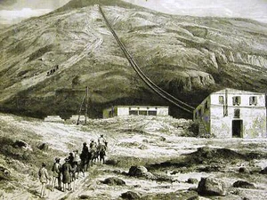 NEW RAILWAY UP MOUNT VESUVIUS 1880 Engraving Art Matted - Picture 1 of 5