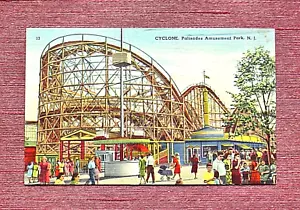 CYCLONE ROLLER COASTER PALISADES AMUSEMENT PARK NEW JERSEY - Picture 1 of 2
