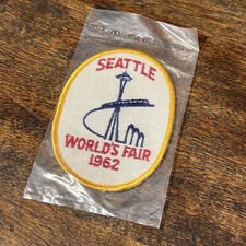 Vtg NOS 1962 Seattle World's Fair Embroidered Patch Space Needle MINT UNUSED D11