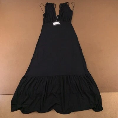 ИЗДЕЛИЯ женский размер маленький черный без рукавов с ремешками декольте миди платье новый с Ярлыками - Изображение 1 из 4