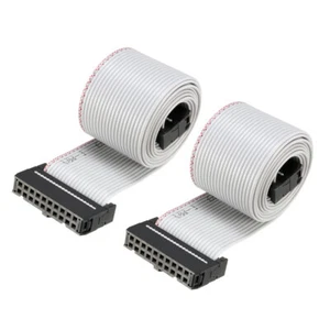 2pcs Ruban gris IDC 20 broches fil Télévision câble flexible 66cm 2.54mm - Imagen 1 de 5