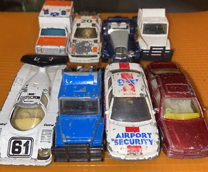 Lot of 8 Vintage 1980s - 1990s Matchbox cars Rare Original Old Trucks Free Ship+ - Picture 1 of 10