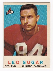 LEO SUGAR 1959 Topps Football RC # 154 Chicago Cardinals Rookie Ex Plus