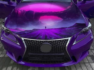 Car Hood Wrap Cosmic Landscape Sticker Fantasy Color Custom Decal - Picture 1 of 3