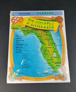 1992 Vintage Rainbow Works 24 pc. Frame Tray Puzzle Florida #75903-12 New Sealed - Picture 1 of 5