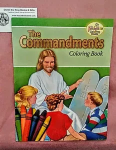 COLORING BOOK THE COMMANDMENTS-ST JOSEPH SERIES BY CATHOLIC BOOK PUBLISHING - Picture 1 of 1