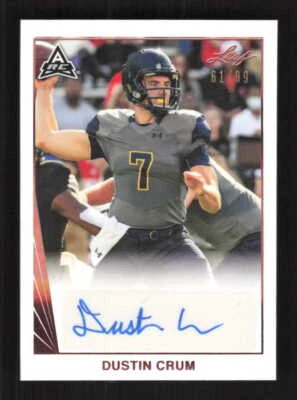 Dustin Crum 2021 Leaf Memories - 1990 Base Autographs Bronze #/99 Auto #BA-DC1 - Image 1 of 2