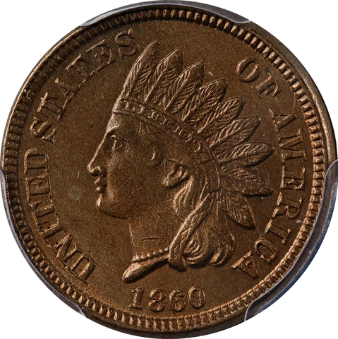 1860 Indian Cent PCGS MS63 Nice Eye Appeal Strong Strike Cover