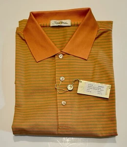 Peter Millar Polo Shirt Miami Hurricanes Striped Men's L Blochbusta Classic - Picture 1 of 15