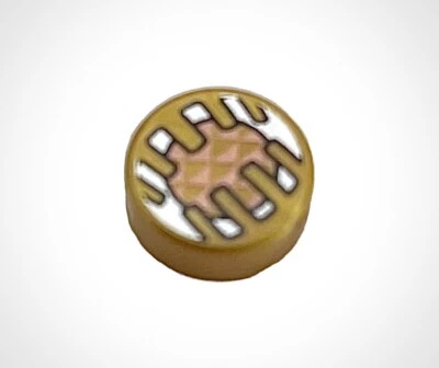 NEW Lego ELECTRONIC EYE 1x1 Coin Round Gold Flat Printed Star Wars Tile Jabba's - Image 1 of 4