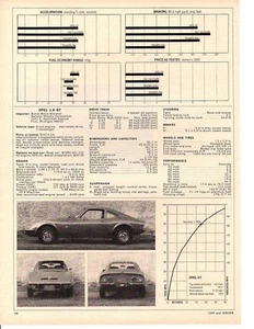 1969 BUICK OPEL 1.9 GT ~ ORIGINAL SPECS ARTICLE / AD - Bild 1 von 1