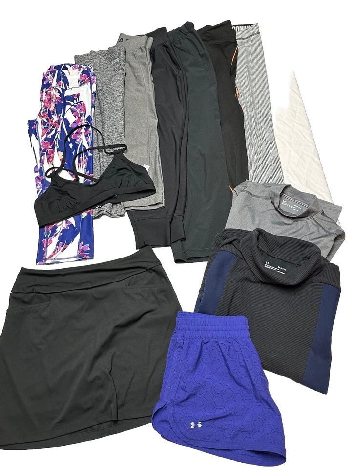 Lote Atlético Mujer Pantalones Cortos Pequeños Shir 12 Total Pc Underarmour Rosa Excelente Foto 1 de 4