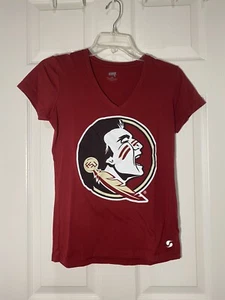 T-shirt donna Soffe Florida State Seminoles rossa scollo a V manica corta taglia XS - Foto 1 di 3