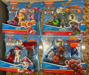 Paw Patrol Action Pack Figure with 2 clip on Backpacks Skye Rocky Zuma Marshall - Picture 1 of 5