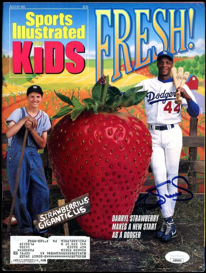 Darryl Strawberry JSA Coa Autograph 1991 Sports Illustrated Kids Magazine Signed - Image 1 of 1
