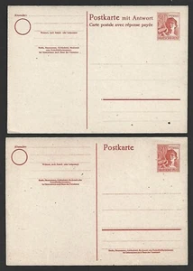 AOP Germany 1947-48 Workers 30pf orange postal card & reply card unused - Picture 1 of 2