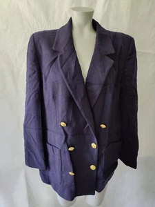 Charles Klein Navy Blue Double Breasted Blazer Jacket Size 18W/20W Made In USA - Picture 1 of 8