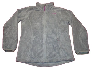 THE NORTH FACE Girls Size Large 14-16 Osito Full Zip Gray Fleece Jacket - Picture 1 of 7