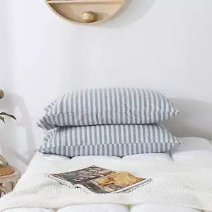 Pillowcases 100% Cotton Jersey Knit Soft and Cozy Wrinkle Stain Resistant wit... - Picture 1 of 5