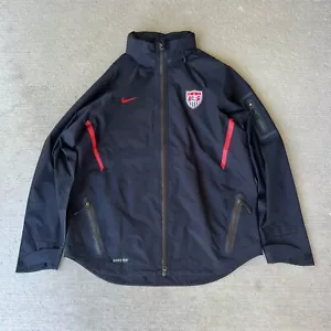 Nike USA Team Soccer Waterproof GORE-TEX Black Jacket Hoodie Women 407389 XL - Picture 1 of 7