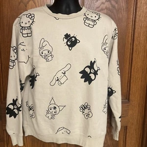 New Sanrio Hello Kitty & Friends Beige Crewneck Sweater/Sweatshirt Size M - Picture 1 of 11