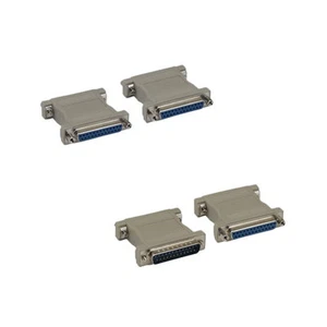 DB25 25 Pin Null Modem Male Female M/F F/F Adapter RS232 Data Transfer Crossover - Picture 1 of 3