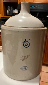 VINTAGE ROTWEIN KERAMIK 5 GAL. CROCK WHISKEY KRUG RED WING, MINNESOTA TOP - Bild 1 von 6