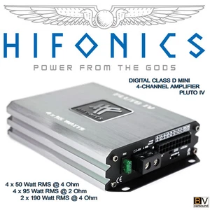 Amplificador Hifonics Pluto IV 4 x 50/90 WRMS 4/2 Ω mini 4 canales clase D etapa final - Imagen 1 de 14