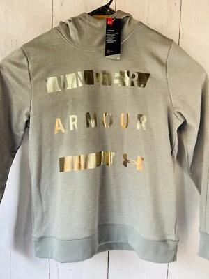 Moletom com capuz feminino Under Armour armadura lã aço médio urze 1321142 035 tamanho G - Imagem 1 de 4