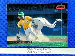 2021 #235 Rickey Henderson Topps Stadium Club Baseball Red Foil Parallel Oakland - Picture 1 of 2