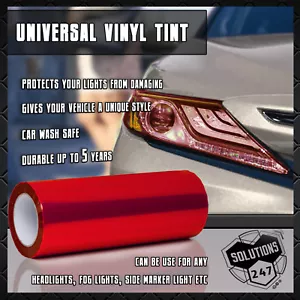 Película protectora de vinilo roja tinte faro luz trasera envoltura parachoques 12""x84"" / 1x7 pies - Imagen 1 de 5