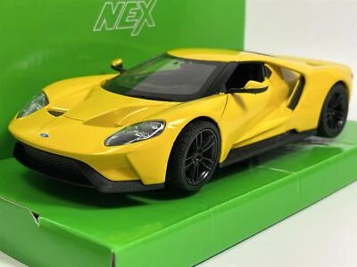 2017 Ford GT Giallo 1:24 Scala Welly 24082Y - Immagine 1 di 4