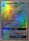 Pokemom TCG Sun & Moon Team Up Ampharos GX 185 Rainbow Card