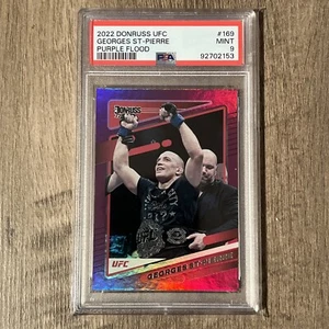 PSA 9 2022 Donruss UFC GEORGES ST-PIERRE Purple Flood Prizm #169 - Picture 1 of 2