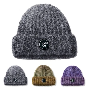 Winter Knit Hat Beanie Hat Cuffed Cap for Women Ladies Knitted Warm Hat Headwear - Picture 1 of 18