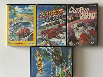 Mega Drive OutRun Turbo 2019 Runners Set Lot of 4 SEGA MD Driving Game Japan JP - Image 1 of 4