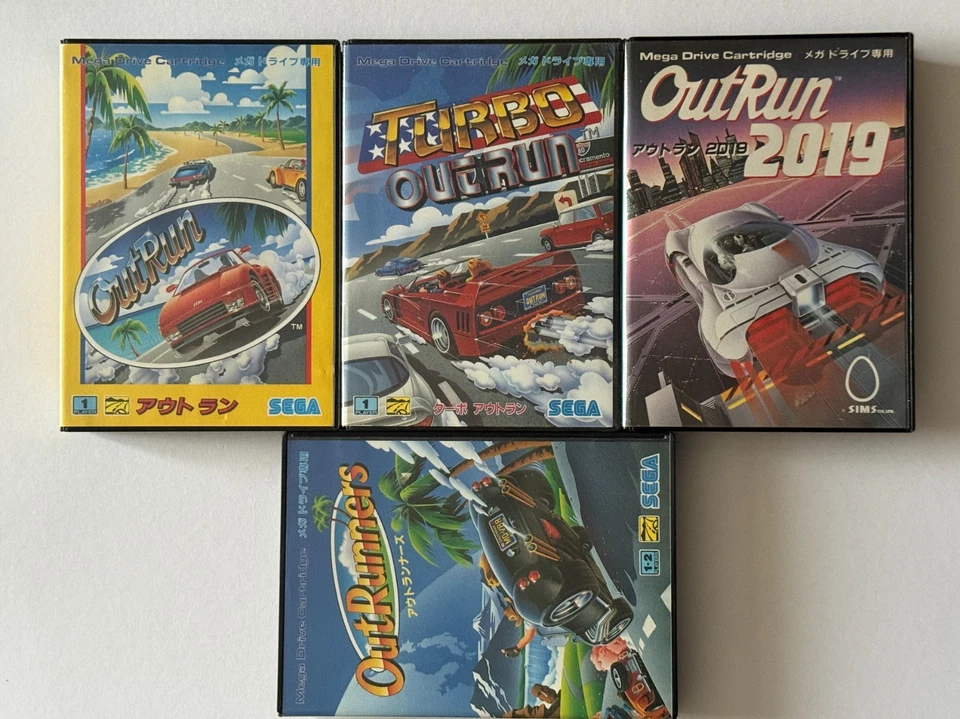 Mega Drive OutRun Turbo 2019 Runners Set Lot of 4 SEGA MD Driving Game Japan JP - Image 1 of 4