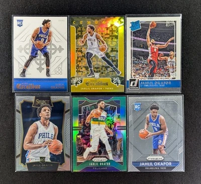 Lote de (6) Jahlil Okafor, incluyendo Crusade Camo RC, Prizm/Select/Donruss RCs + Foto 1 de 2