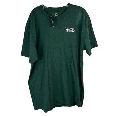 NWT Volcom Mens T-Shirt Size Large Green Logo Short Sleeve FLAW - Image 1 of 4